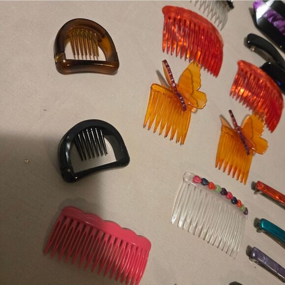 VTG Lot of 55 + Hair Clips,Barretes Made In France US, HK Hand Pained Rare - Picture 5 of 16